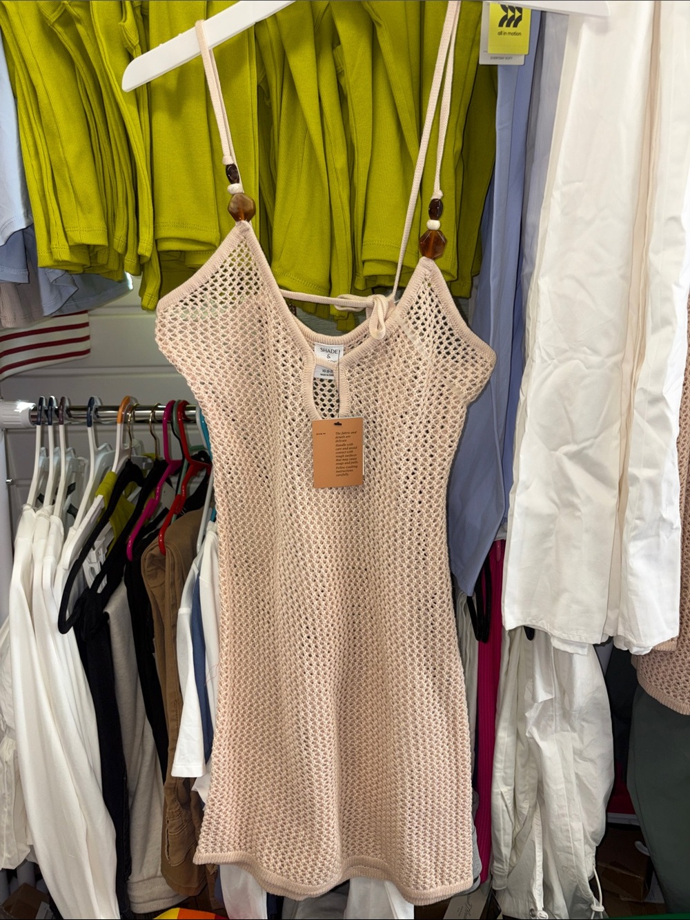 5/$10 Women’s Crochet Beach Cover-Up Dress - Beige